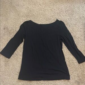 LOFT Black Fitted 3/4 Sleeve Blouse